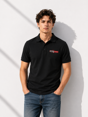 360 Degreez Focus Premium Black Polo Shirt – Classic Fit | Men's Casual Cotton Polo
