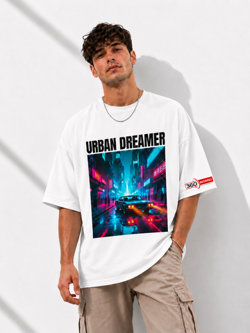 360 Degreez Focus Urban Dreamer Oversized Graphic T-Shirt – White | Premium Streetwear Tee